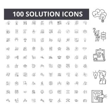 Solution line icons, signs, vector set, outline illustration concept Stock Illustration
