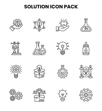 Solution Line Scalable Icons Pack 库存插图