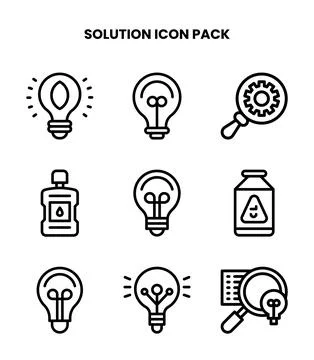 Solution Line Set Icons Pack Иллюстрация