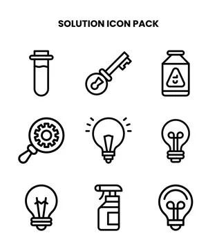 Solution Line UI Icons Pack Illustrazione stock