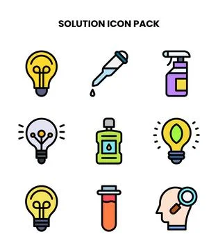 Solution Lineal Color Design Icons Pack Illustration
