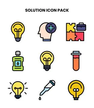 Solution Lineal Color Graphics Icons Pack Illustrazione stock