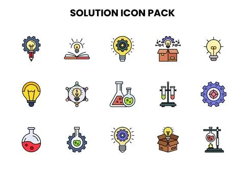 Solution Lineal Color Icons Pack Illustration
