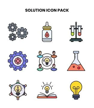 Solution Lineal Color Scalable Icons Pack Stock Illustration