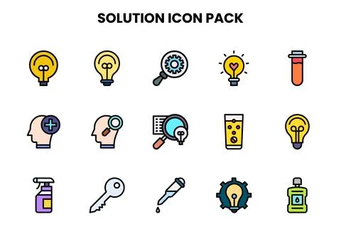 Solution Lineal Color Scalable Icons Pack Stock Illustration