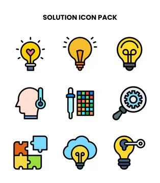 Solution Lineal Color UI Icons Pack Stockillustratie