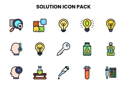 Solution Lineal Color UI Icons Pack 스톡 일러스트