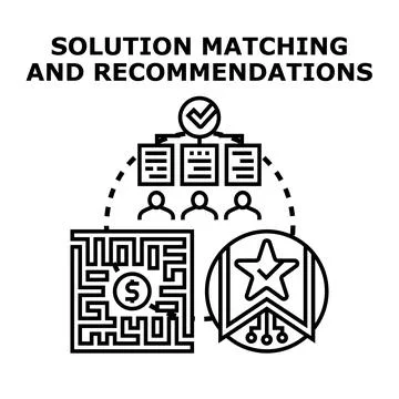 Solution matching and recommendations finding optimal answers Illustration