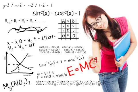 Solution of math and physics formula Illustrazione stock