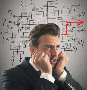 Solution of maze answer Stockfoto's