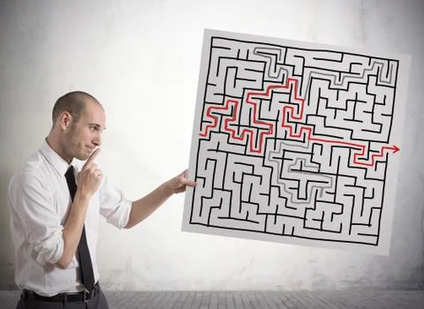 Solution for the maze Stock Photos