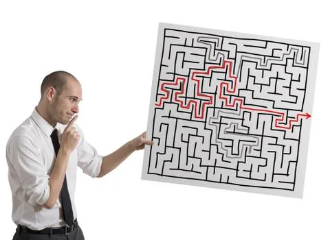 Solution for the maze Stock Photos