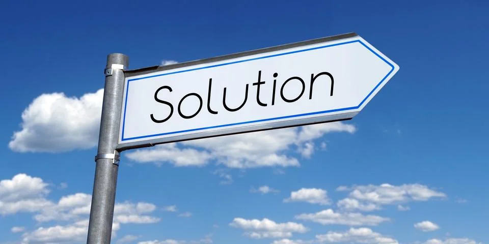 Solution - metal signpost with one arrow イラスト素材