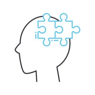 Solution mind line icon, outline symbol, vector illustration, concept sign 스톡 일러스트