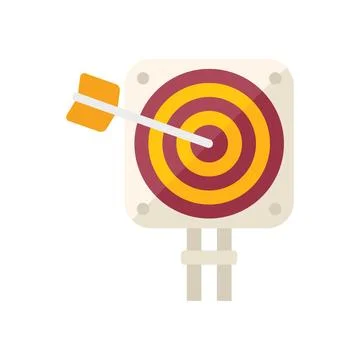 Solution new target icon flat vector. Creative problem Stock Illustration