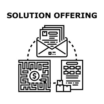 Solution offering providing business problem solving and strategy イラスト素材
