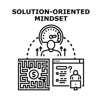 Solution oriented mindset improving efficiency and problem solving Stock Illustration