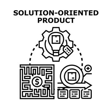 Solution oriented product development strategy and innovation process Stock Illustration