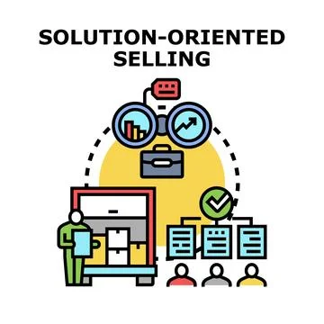 Solution oriented selling strategy for customer satisfaction Illustrazione stock