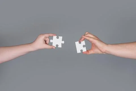 Solution piece completes creative puzzle concept. Solution strategy connects Stock Photos
