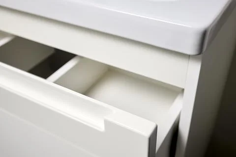 Solution for placing kitchen utensils in modern kitchen - horizontal sliding 库存照片