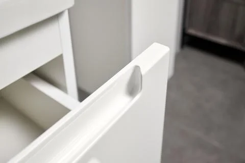 Solution for placing kitchen utensils in modern kitchen - horizontal sliding Stock Photos
