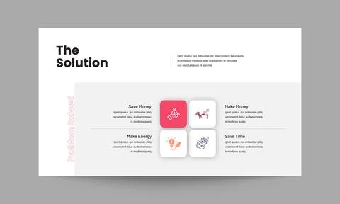 The Solution Presentation Slide Template for Business Strategy and Growth Stock Illustration