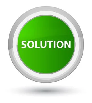 Solution prime green round button Stock Illustration