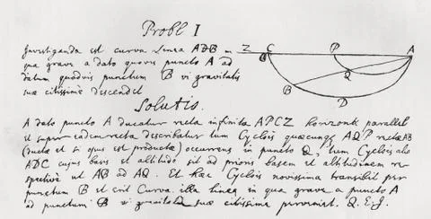 Solution Of The Problem Of The Brachystochrone, Or Curve Of Quickest Descent, Foto stock