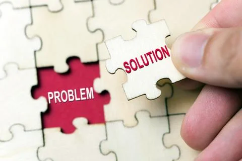 Solution to problem concept Foto stock