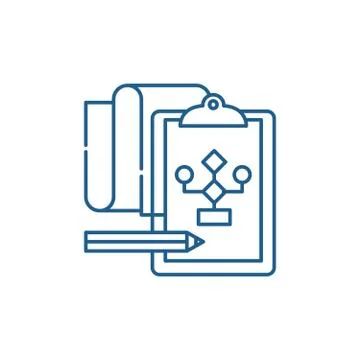 Solution of the problem line icon concept. Solution of the problem flat vector Illustrazione stock