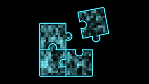 The solution of the problem. Putting together a puzzle. Visualization of the Stock Footage 270243369