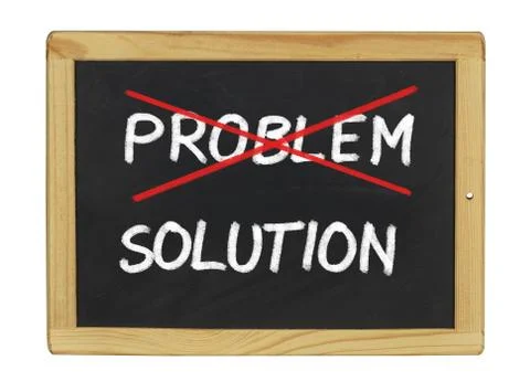 Solution for a problem written on a blackboard Illustrazione stock