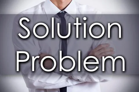 Solution Problem - Young businessman with text - business concept Foto stock