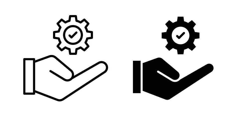 Solution Provide icon for design projects and web UI Stock Illustration