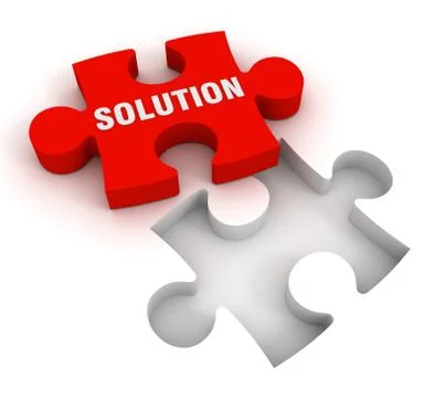 Solution puzzle  3d illustration Illustrazione stock