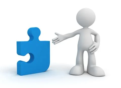 Solution puzzle   3d illustration Stock Illustration