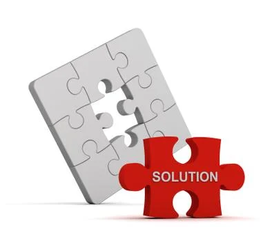 Solution puzzle concept 3d illustration Illustrazione stock