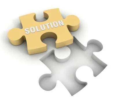 Solution puzzle concept 3d illustration Illustrazione stock