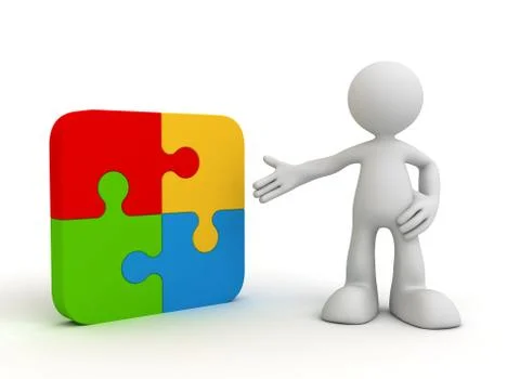 Solution puzzle concept   3d illustration Illustrazione stock