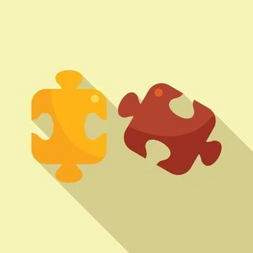 Solution puzzle icon flat vector. Creative business Stock Illustration