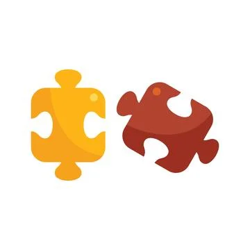 Solution puzzle icon flat vector. Creative business Illustrazione stock