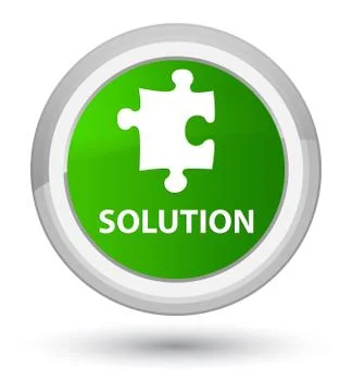 Solution (puzzle icon) prime green round button Stock Illustration