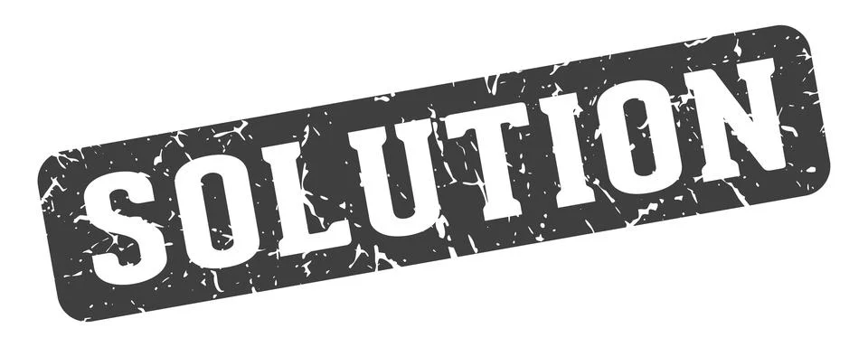 Solution rectangular sign. solution stamp Stock Illustration