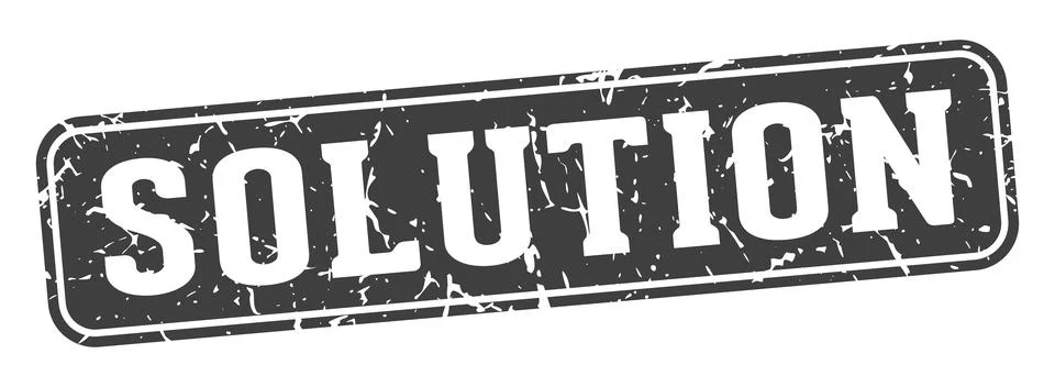 Solution rectangular sign. solution stamp Stock Illustration
