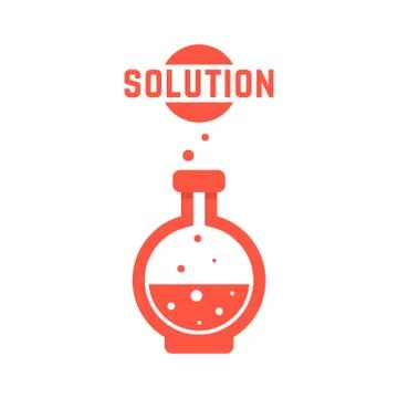 Solution with red lab bottle Stock Illustration