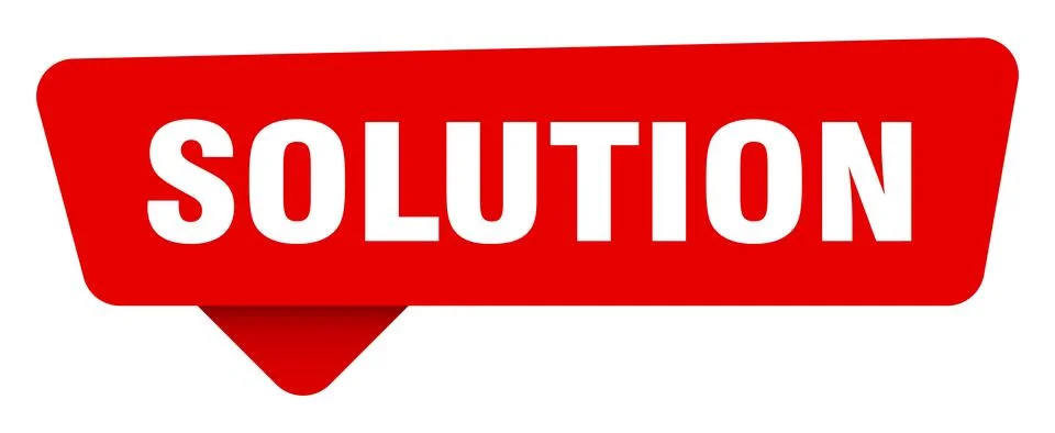 Solution red sticker isolated on transpatent background. solution sign Stock Illustration