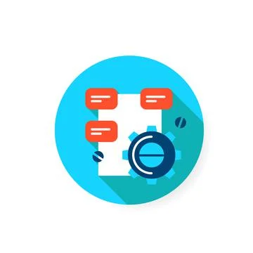 Solution research flat icon. Color illustration Stock Illustration