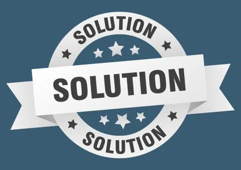 Solution round ribbon isolated label. solution sign 库存插图