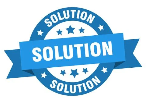 Solution round ribbon isolated label. solution sign 库存插图